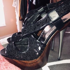 bebe platform heels!